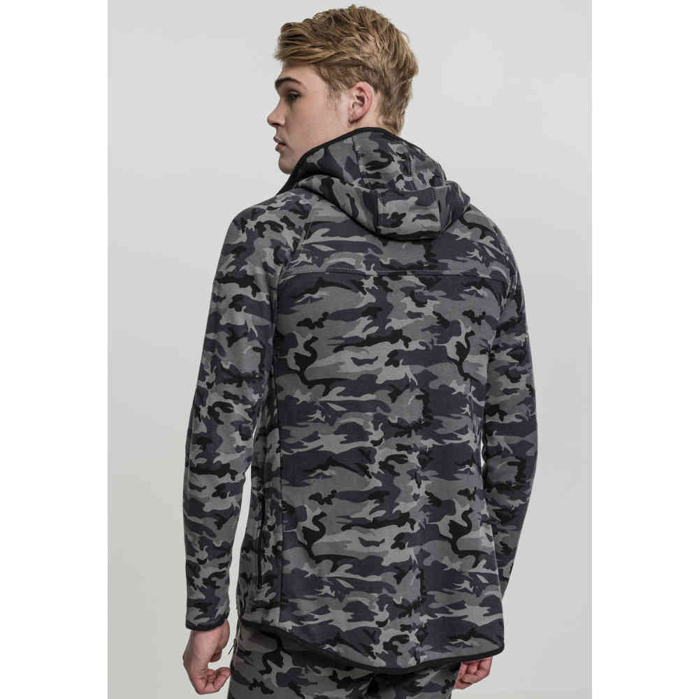 Urban Classics - Interlock Camo Zip hoodie - Camouflage - Black/Black